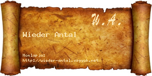 Wieder Antal névjegykártya